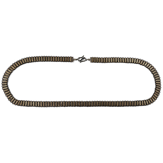 Long Russian Silver-Gilt Filigree Chain