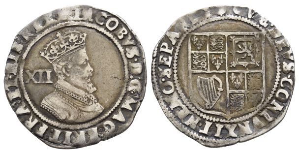 England. Stuart, James I AR Shilling.