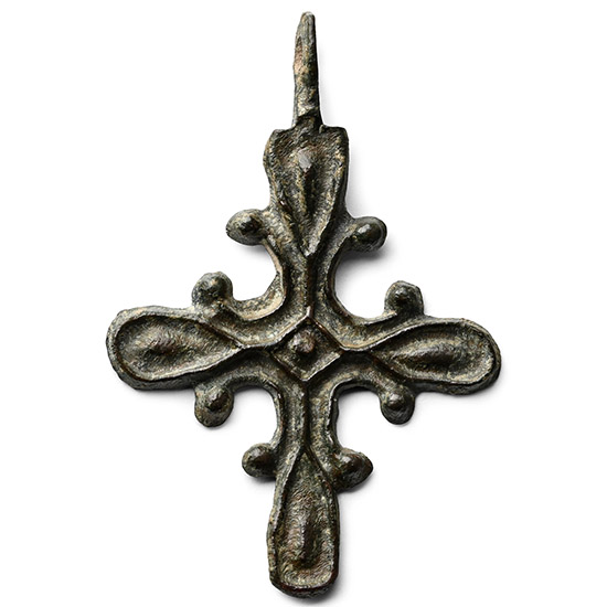 Byzantine Bronze Cross Pendant