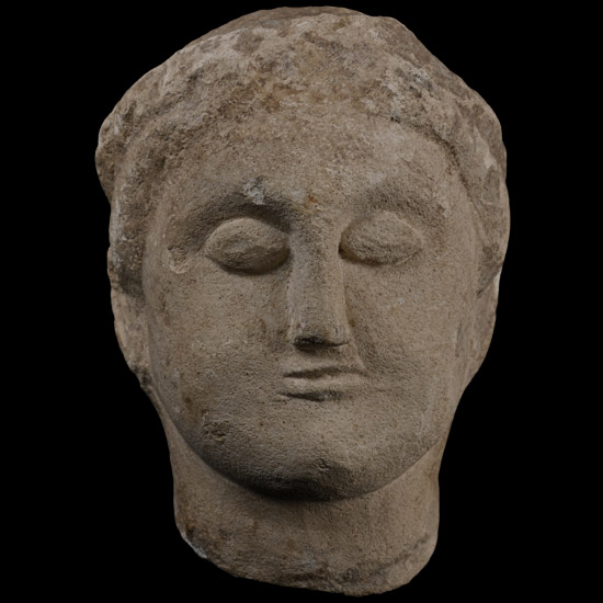Eastern Mediterranean Limestone Head of a Male Athelete