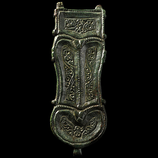 Visigothic Bronze Lyre-Shaped Buckle Plate