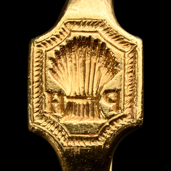 Post Medieval Gold Signet Ring with a Wheat Sheaf