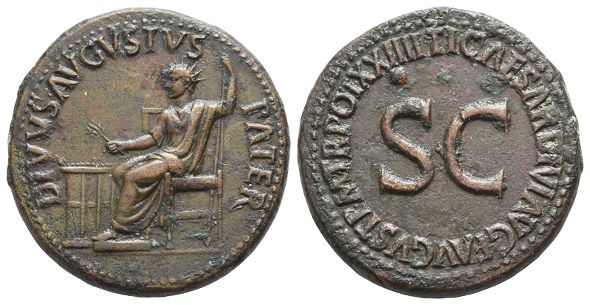 Divus Augustus AE Sestertius.