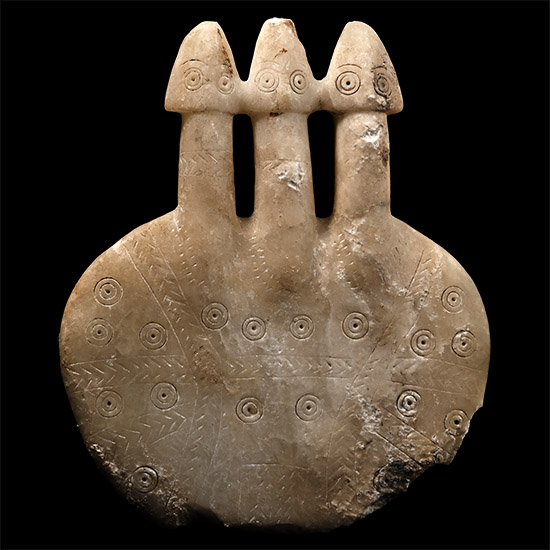 Rare Western Asiatic Three-Headed Kultepe Disc-Shaped Idol
