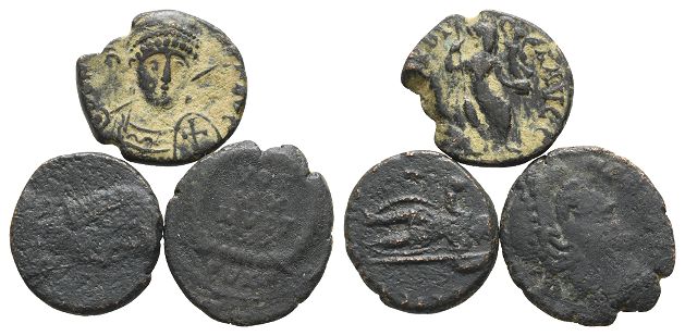 Group of Three [3] Late Roman AE Coins.