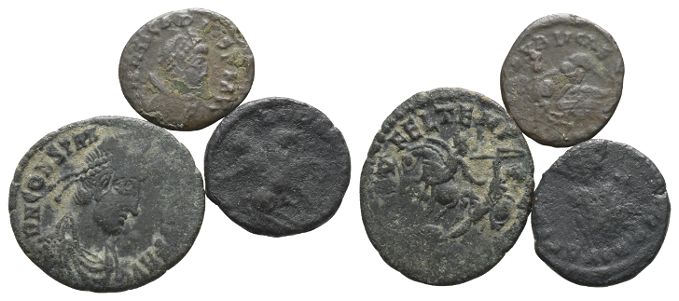 Group of Three [3] Late Roman AE Coins.