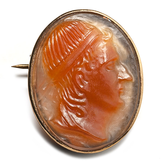 Frederician Agate Cameo of a Man in Brooch