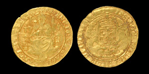 English Tudor Hammered Coins - Henry VIII - Gold Half Sovereign