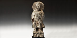 Schist Standing Buddha Statue