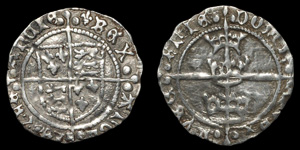 Irish Tudor Hammered Coins - Henry VII - Dublin - Three Crowns Groat