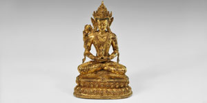 Sino-Tibetan Gilt-Bronze Buddha Statuette
