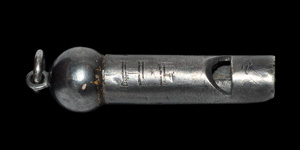 Post Medieval Silver Hawking Whistle with HF Initials