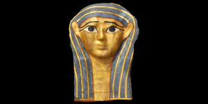 Egyptian Gilt Cartonnage Mummy Mask