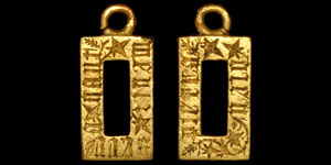 Medieval Gold DIEU PLERRA QANT MEUIZ SERRA Love Posy Pendant