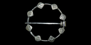 Medieval Ornamented Silver Annular Brooch