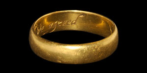 Post Medieval Gold As god decreed so we agreed Posy Ring
