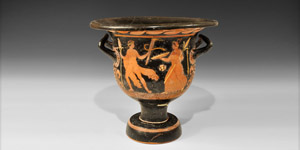 Greek Apulian Blackware Bell Krater