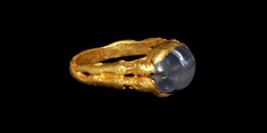 Medieval Gold Ring with Purple Gemstone