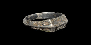 Medieval Silver-Gilt St Catherine and St Barbara Iconographic Ring