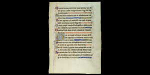Medieval Illuminated Psalter Leaf of Psalm 41