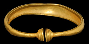 Celtic Gold Bracelet with Torc Finials