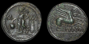 Celtic Iron Age Coins - Catuvellauni - Cunobelin - Severed Head Bronze Unit