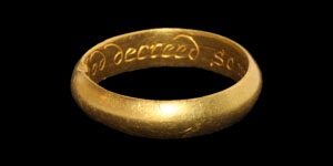 Post Medieval Gold As God decreed So we agreed Posy Ring