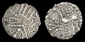 Celtic Iron Age Coins - Belgae - Hampshire Thin Flan Silver Unit