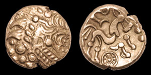 Celtic Iron Age Coins - Belgae - Cheriton Wheel Gold Stater