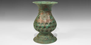 Bronze Openwork Calligraphic Vase