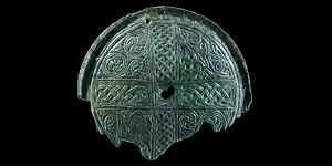 Anglo-Saxon Bronze Chip-Carved Disc Casket Appliqué
