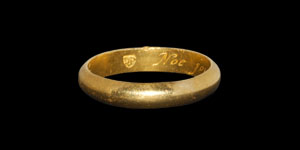 Post Medieval Gold Noe joy in life like a good wife Posy Ring