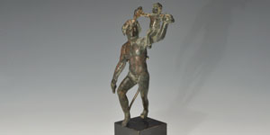Roman Bronze Pan Carrying Dionysus Figurine