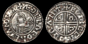 Anglo-Saxon Coins - Aethelred II - Cambridge / Eadsige - Late Transitional CRVX Penny