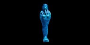 Dark Blue Glazed Composition Hieroglyphic Shabti