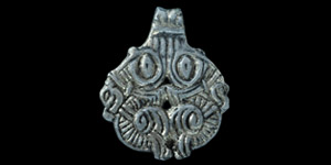 Viking Silver-Gilt Pendant with Enmeshed Beasts