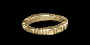Gold Stamped Bezel Ring