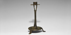 Post Medieval Bronze Tripod Candlestick