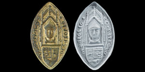 Medieval Bronze Armorial Vesica Seal Matrix