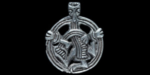 Viking Gilt Gripping Beast Pendant
