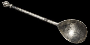 Post Medieval Silver Writhen Knop Finial Miniature Spoon