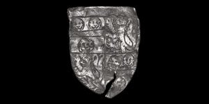 Medieval Silver Baron de la Pole Heraldic Pendant