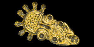 Gilt-Bronze Radiate-Headed Brooch