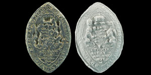 Medieval Bronze Large Of His Majesty The King For Church Matters Bishop Of Nottingham Vesica Seal Matrix