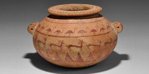 Egyptian Polychrome Two-Handled Vessel