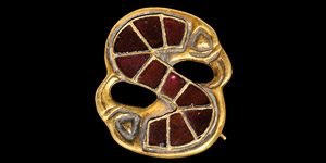 Gothic Gold and Garnet S-Brooch