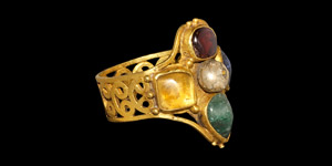 Gold Ring with Jewelled Cross