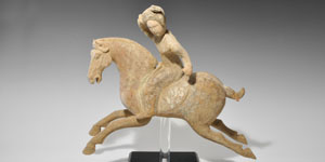 Chinese Ceramic Tang Dynasty Polo Player