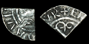 Scotland David I - Edinburgh/Erebald - Cut Farthing