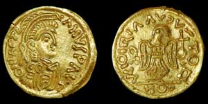 Anglo-Saxon Merovingian Rhineland - Victory - Gold Tremissis